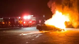 MUSTANG CATCHES ON FIRE AT INSANE CAR MEET!!!! (Complete Destruction with Aftermath)