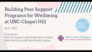 Building Peer Support Programs for Wellbeing at UNC-Chapel Hill