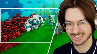 Dax Reacts to @LetsGameItOut I Broke Astroneer in Half Using Dynamite and Trains