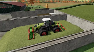 FS 22 Shire Farm (Journey to 2000 Dairy Cows) * 37 * Filling & Compacting Silage Clamp with Chaff