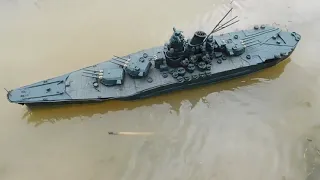 СУПЕР ЛИНКОР Yamato из пластилина затопление в болоте