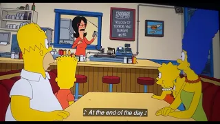 Simpsons at the bobs burgers restaurant 🤣#funny #bobsburgers #simpsons