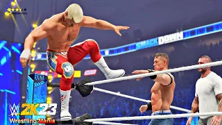 WWE 25 May 2024 Cm Punk and John Cena Attack & Destroyed Cody Rhodes on Smackdown Live at WWE 2k23