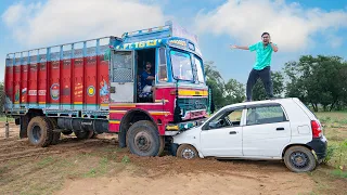 Truck VS Car Crash Test- क्या होगा जब गाडी पे चढेगा ट्रक? Khel Khatam 🥵