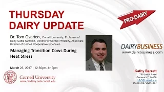 Cornell ProDairy  Heat stress and transition period Dr.Overton