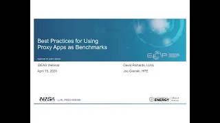 IDEAS-ECP Webinar: Best Practices for Using Proxy Apps