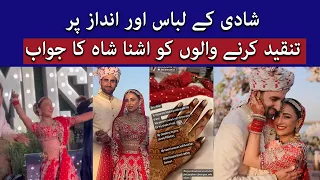 Ushna Shah lashes out at critics commenting on her viral wedding dress | Karachi | TaarMedia