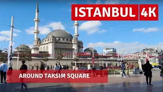 Istanbul Around Taksim Square Walking Tour 12 November 2021|4k UHD 60fps