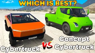 GTA 5: CYBERTRUCK VS CONCEPT CYBERTRUCK (WHICH IS BEST?) | (ROCKSTAR GAMES)