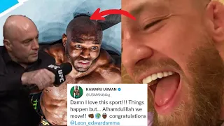 KAMARU USMAN SHOW SPORTSMANSHIP AND FIGHTERS REACT TO USMAN KNOCKED OUT VS LEON EDWARDS UFC 278