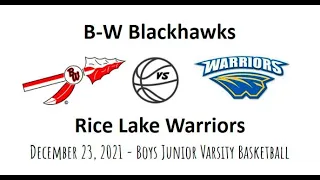 BW vs Rice Lake JV Boys Basketball