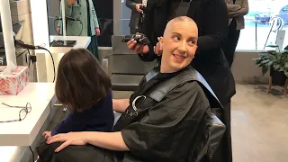 Giulia Jones uses chemo head shave to raise funds