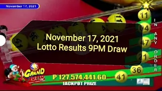 November 17, 2021 lotto Results 9pm draw