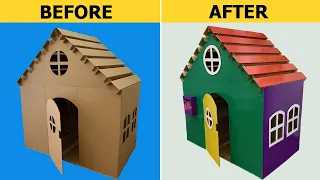 DIY | How To Make a Big Cardboard House - CardBoard Playhouse for Kids | Papa & Baby MV