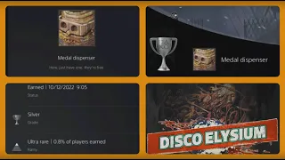 Disco Elysium :  Medal Dispenser Trophy unlock 🏆(Here, just have one, they're free)