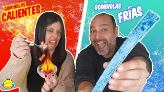 DESAFÍO CALIENTE 🔥 VS ❄ FRIO Edición GOMINOLAS 🍬 Momentos Divertidos Jordi y Bego