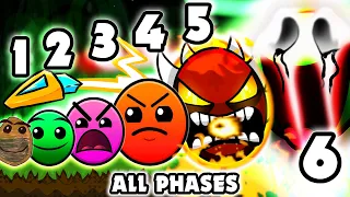 Geometry Dash ALL PHASES | Friday Night Funkin' VS Geometry Dash 2.2 | Fire In The Hole (FNF MOD)