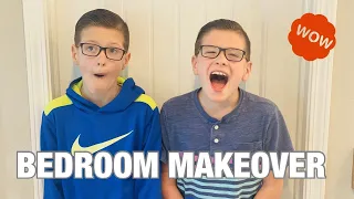 TWIN'S BEDROOM MAKEOVER | THEY COULD BARELY  RECOGNIZE THEIR OWN ROOM 😂