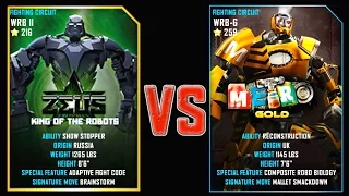REAL STEEL WRB ZEUS (CHAMPION) (216) VS Metro Gold (Champion) (259) New Robots UPDATE (Живая сталь)