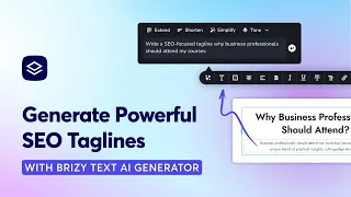 SEO Ready Taglines with Brizy AI Text Generator