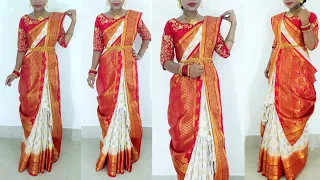 durga puja ashtami saree look 2021 | Traditional Bengali Saree Draping Tutorial for Durga Puja