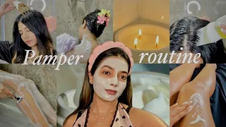 Pamper Routine🧁(Birthday edition) (hair therapy, skin care, body care & more) #pamperroutine