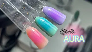 🌈 Efecto AURA con esmaltado semipermanente  (Tendencia 2024) 🤩