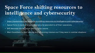 Space Force shifting resources to intelligence and cybersecurity