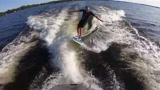 wakesurf: Working on tail whip in slow motion.