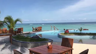Filitheyo island 🏝 resort of Maldives 🇲🇻 sunset 🌅 and pool 🏊‍♂️ bar .