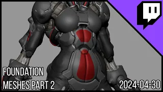 3D Character Sculpting - Marco Plouffe's Twitch Stream of 2024-04-30 - Foundation Meshes part 2