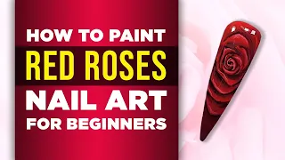 How To Paint RED ROSES Nail Art For Beginners By NailGuyTV