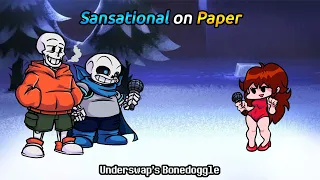 Friday Night Funkin': Indie Cross (But Swapped) - Sansational on Paper (Underswap's Bonedoggle)