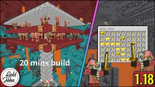 Gold Farm Minecraft 1.18 - Easy - NO magma block