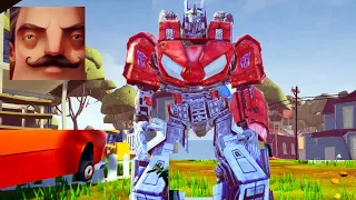 Hello Neighbor - My New Neighbor Transformers Optimus Prime Act 2 Door Gameplay Walkthrough
