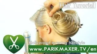 Hollywood evening hairstyle  parikmaxer tv english version