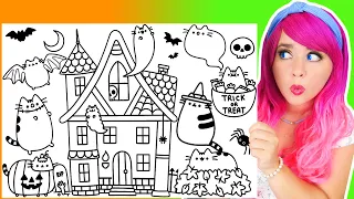 Coloring Pusheen Cat Halloween & Autumn Coloring Pages | Prismacolor Markers