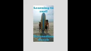 Brothers Learning to Surf in Fernandina Beach, Florida (Drone Footage)