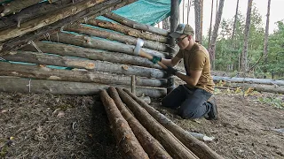 Solo overnight bushcraft, shelter building, bushcraft cooking, bushcraft shelter