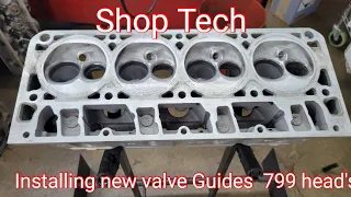 We go through the process of changing a set of valve guides in Ls 799 heads
