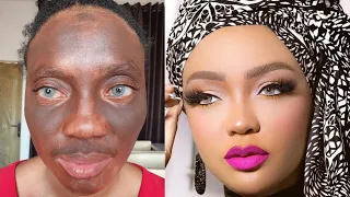 Must Watch 😱👆Viral Makeup 👆And Gele Transformation | Makeup Tutorial ✂️🔥😱