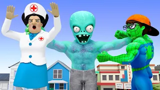 Scary Teacher 3D SpiderNick vs Dr Zomboss – Zombie Bullying Miss T Defend The City Animation