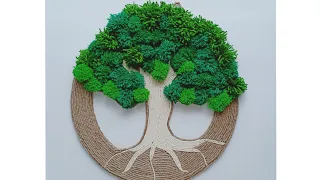 DIY Amazing Banyan Tree With Jute and Wool/ Beautiful Wall hanging Decoration/ Golden Fiber Crafts