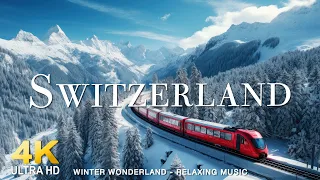 FLYING OVER SWITZERLAND (4K UHD) - Relaxing music with beautiful nature videos - 4K videos