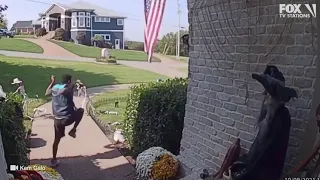 Amazon driver gets hilarious scare from Halloween decoration