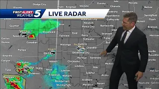 Thunderstorms move across western Oklahoma; Severe storms move towards state