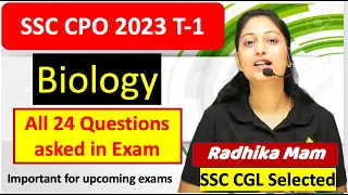 SSC CPO 2023 Tier-1 Biology All 24 Questions practice| Test your Biology Preparation