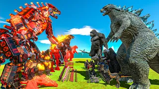 MECHAGODZILLA vs GODZILLA and KONG - Animal Revolt Battle Simulator