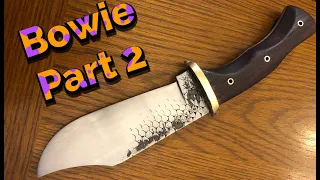 Knife making-Brass guard bowie build - rasp knife making for beginners.