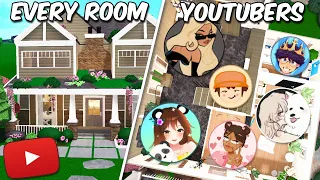 Building in BLOXBURG BUT every room is a DIFFERENT YOUTUBER!